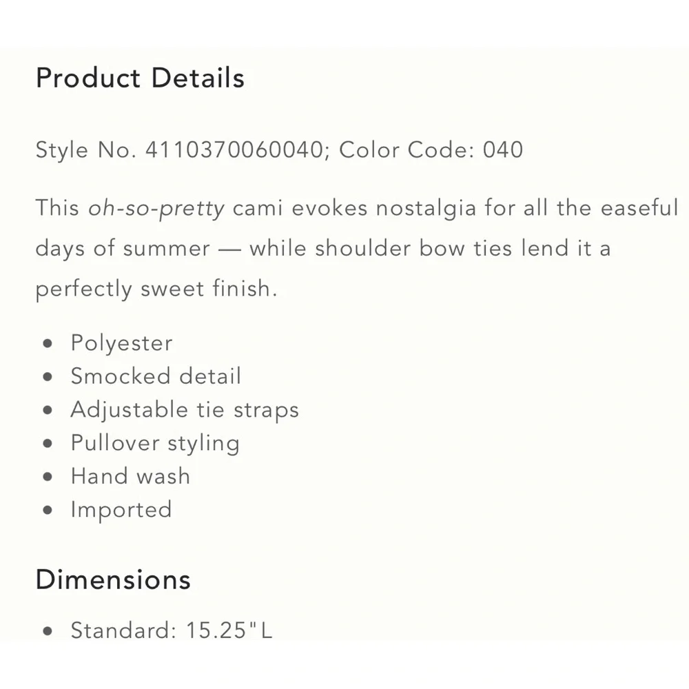 Anthropologie Smocked Cami Blue NWT Size XL - Picture 13 of 13